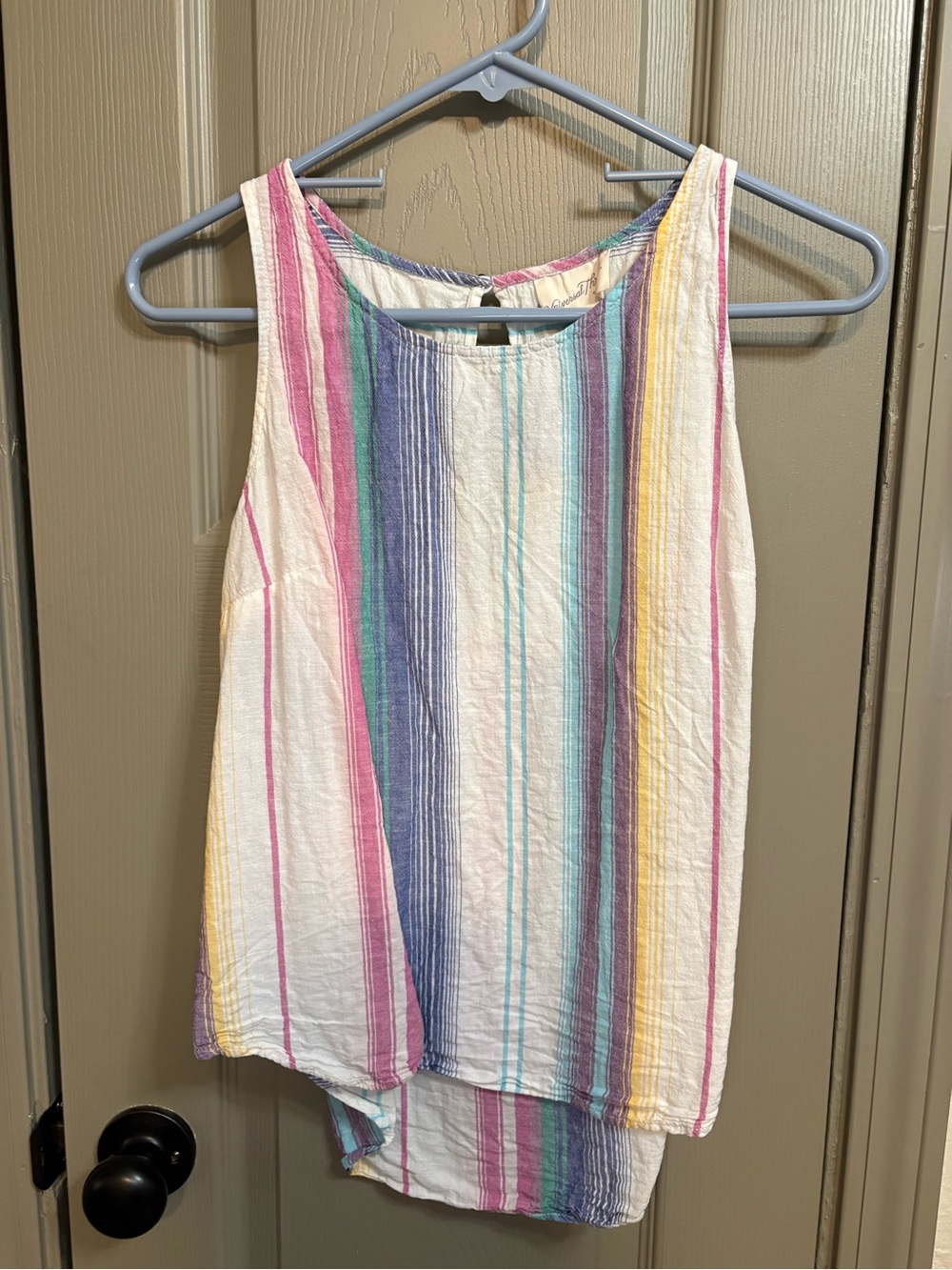 Universal Thread White Multi-Stripe Sleeveless Tank